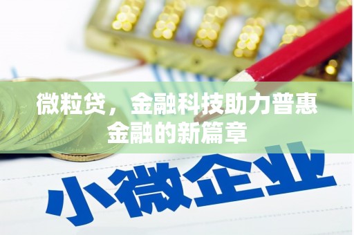 长寿微粒贷，金融科技助力普惠金融的新篇章