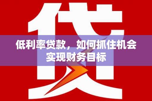长寿低利率贷款，如何抓住机会实现财务目标