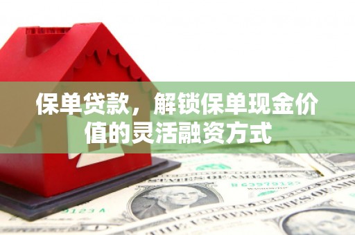 长寿保单贷款，解锁保单现金价值的灵活融资方式