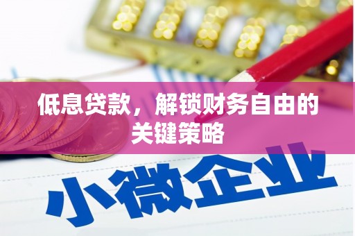 长寿低息贷款，解锁财务自由的关键策略