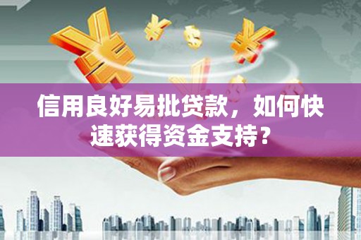 长寿信用良好易批贷款，如何快速获得资金支持？