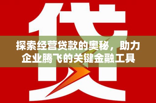 长寿探索经营贷款的奥秘，助力企业腾飞的关键金融工具