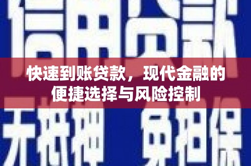 长寿快速到账贷款，现代金融的便捷选择与风险控制
