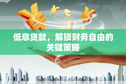 长寿低息贷款，解锁财务自由的关键策略