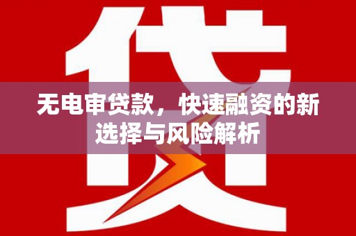 长寿无电审贷款，快速融资的新选择与风险解析