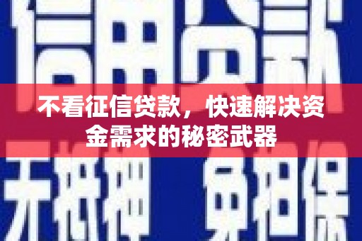 长寿不看征信贷款，快速解决资金需求的秘密武器