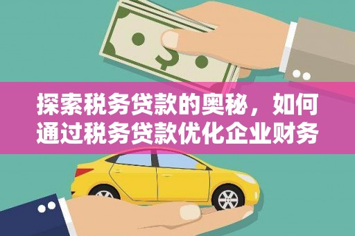 长寿探索税务贷款的奥秘，如何通过税务贷款优化企业财务