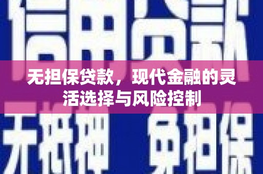 长寿无担保贷款，现代金融的灵活选择与风险控制