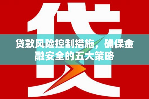 长寿贷款风险控制措施，确保金融安全的五大策略