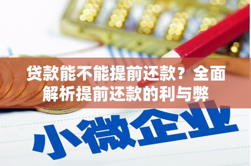 长寿贷款能不能提前还款？全面解析提前还款的利与弊