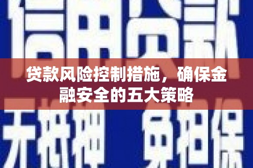 长寿贷款风险控制措施，确保金融安全的五大策略