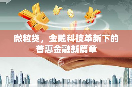 长寿微粒贷，金融科技革新下的普惠金融新篇章