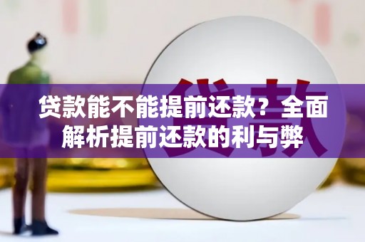 长寿贷款能不能提前还款？全面解析提前还款的利与弊