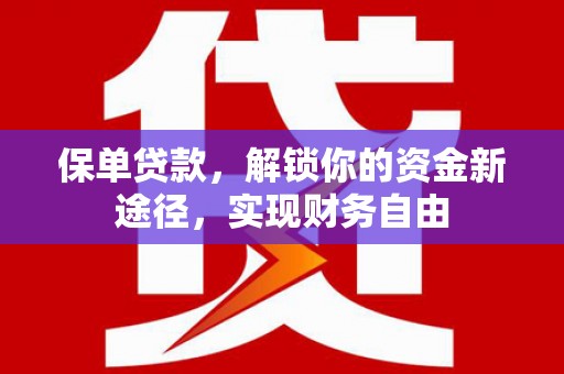 长寿保单贷款，解锁你的资金新途径，实现财务自由