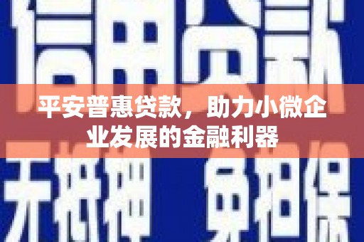 长寿平安普惠贷款，助力小微企业发展的金融利器