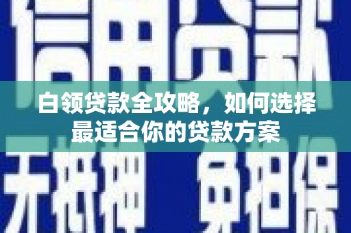 长寿白领贷款全攻略，如何选择最适合你的贷款方案
